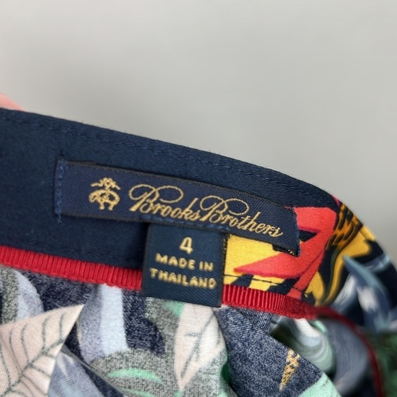 Brooks Brothers Skirt Midi Tropical Preppy Navy Green Orange 4 - Picture 5 of 6